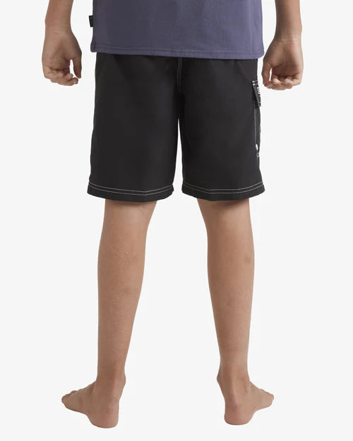 BILLABONG Boys Throw On Boardshorts Black 8-14 years