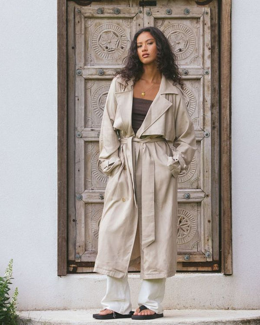 ALL ABOUT EVE Trench Coat Bone