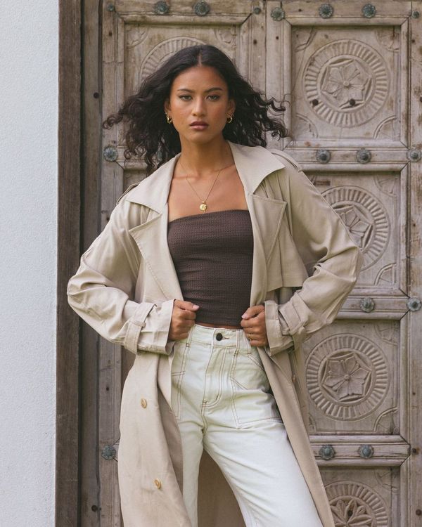 ALL ABOUT EVE Trench Coat Bone