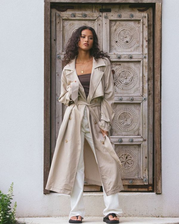 ALL ABOUT EVE Trench Coat Bone