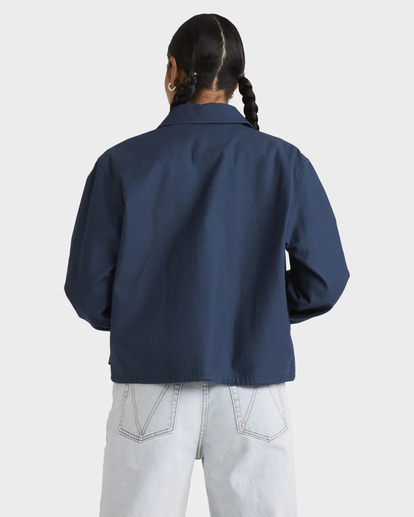 RVCA Twills Coaches Jacket Petrol Blue