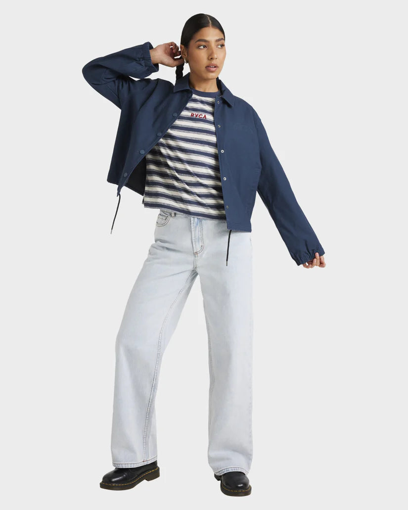 RVCA Twills Coaches Jacket Petrol Blue