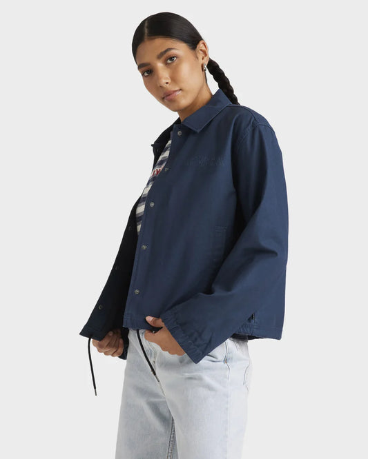 RVCA Twills Coaches Jacket Petrol Blue