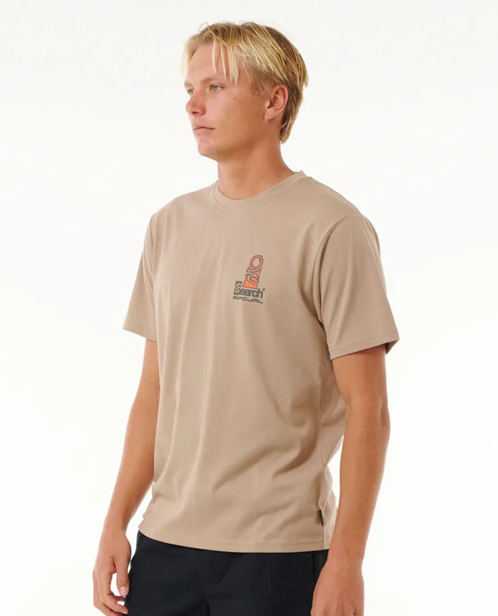 Rip Curl Vaporcool Search Stacked Tee Sand Dune