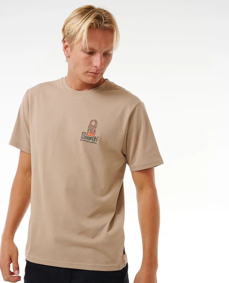 Rip Curl Vaporcool Search Stacked Tee Sand Dune