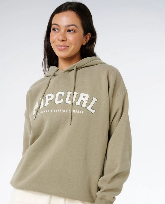 RIP CURL Varsity Pullover Hoodie Olive