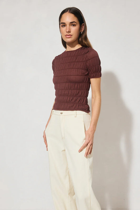 MON RENN Vega Knit Top Plum