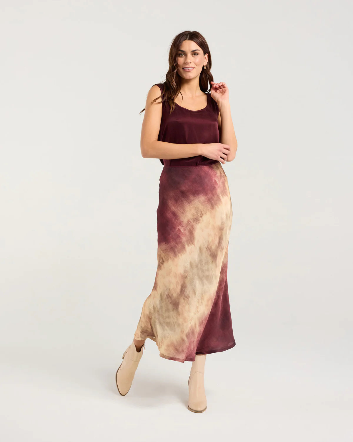 BLACKSTONE Violet Ombre Bias Midi Skirt