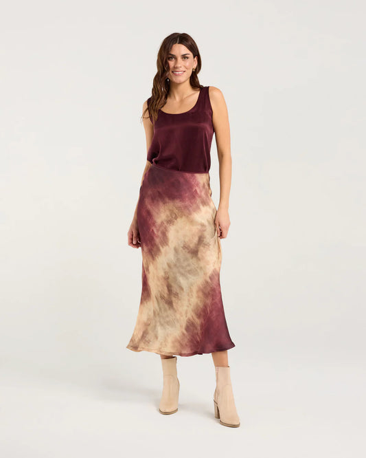 BLACKSTONE Violet Ombre Bias Midi Skirt