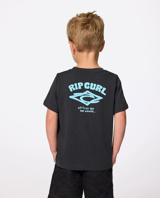 Rip Curl Wave Dayz Logo Tee Boys 1-8 years