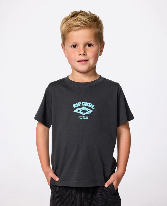Rip Curl Wave Dayz Logo Tee Boys 1-8 years