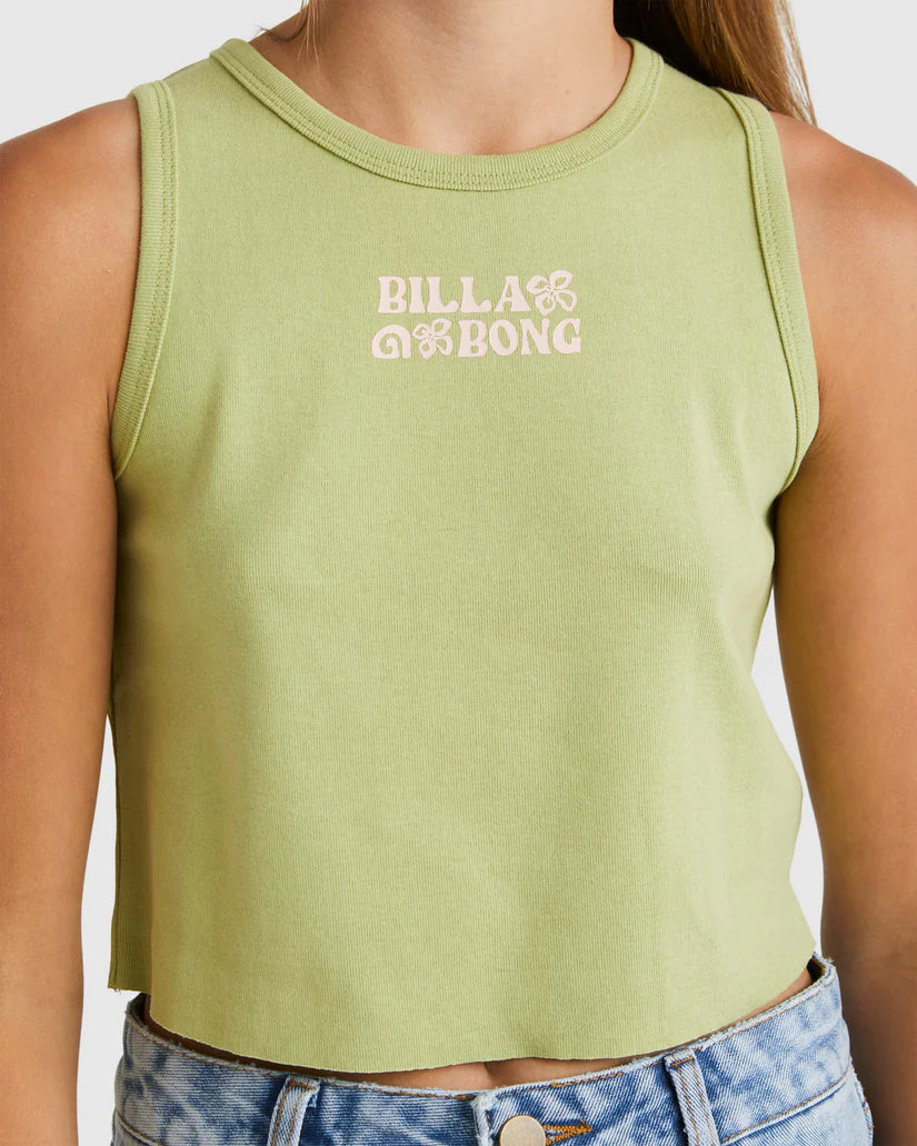 Billabong Wave N Flower Crop Singlet Girls 6 - 14