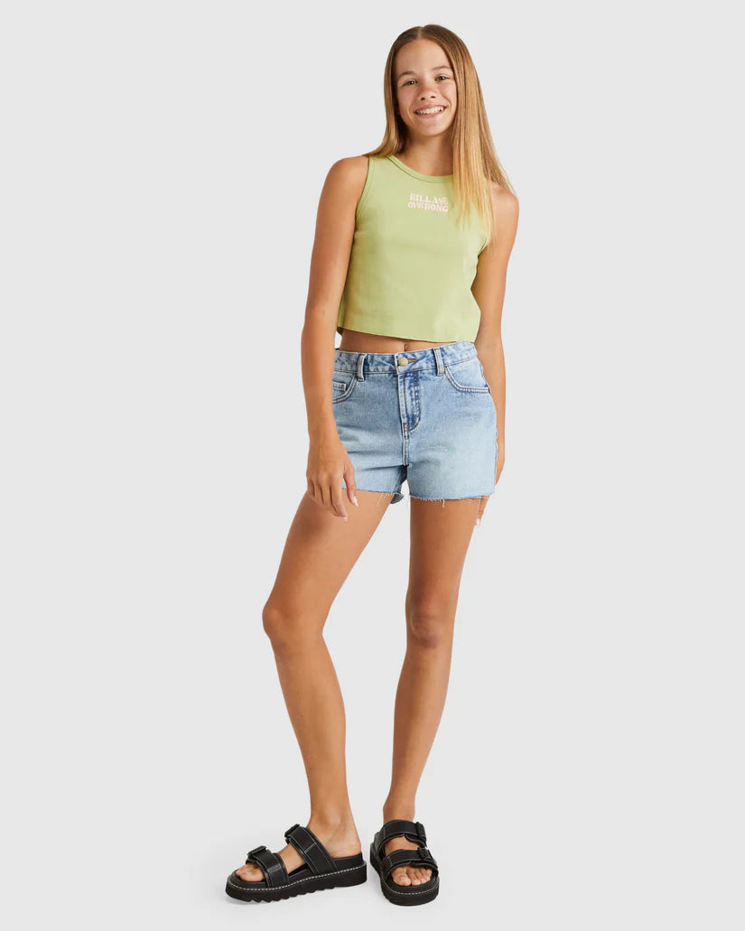 Billabong Wave N Flower Crop Singlet Girls 6 - 14