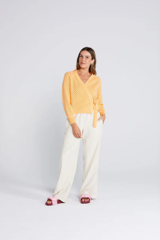 THING THING Wrapt Cardigan Peach Pointelle