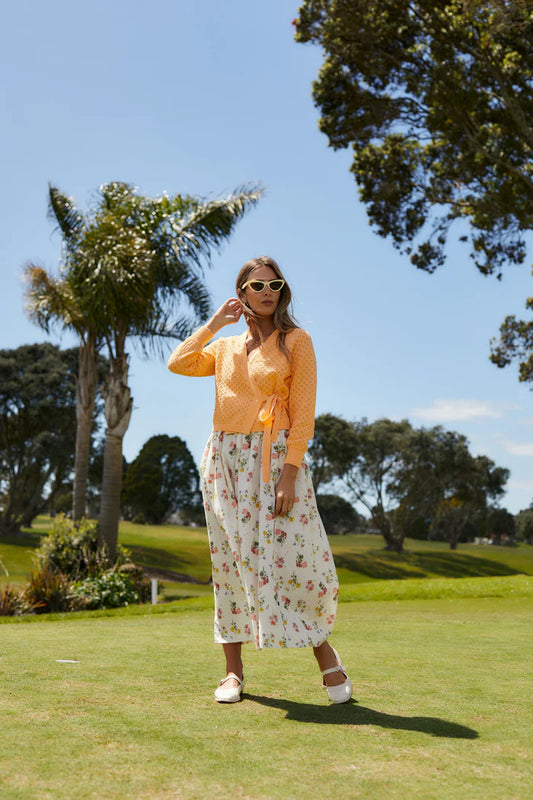 THING THING Wrapt Cardigan Peach Pointelle