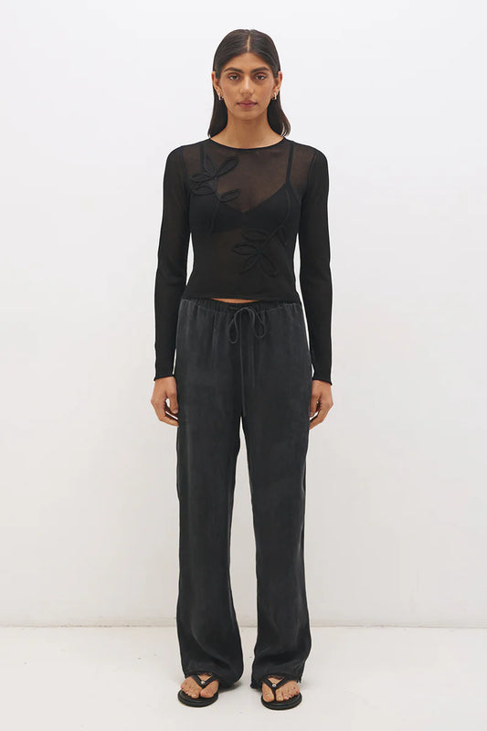 MON RENN Yasmin Knit Top Black