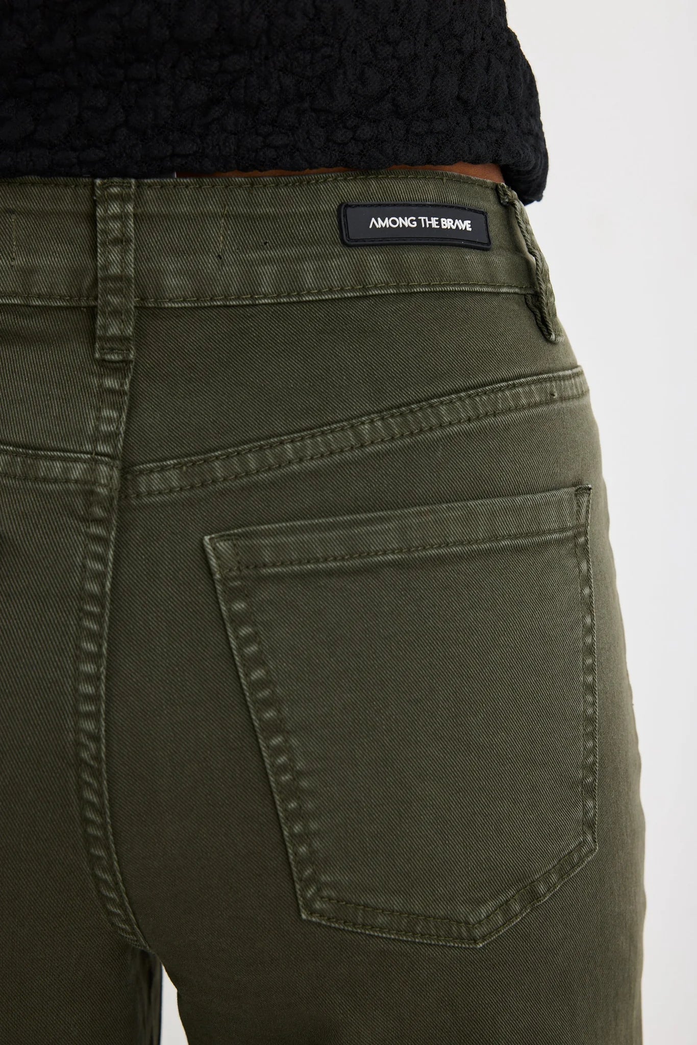 AMONG THE BRAVE Zoey Dark Khaki Pocket Jean Pant