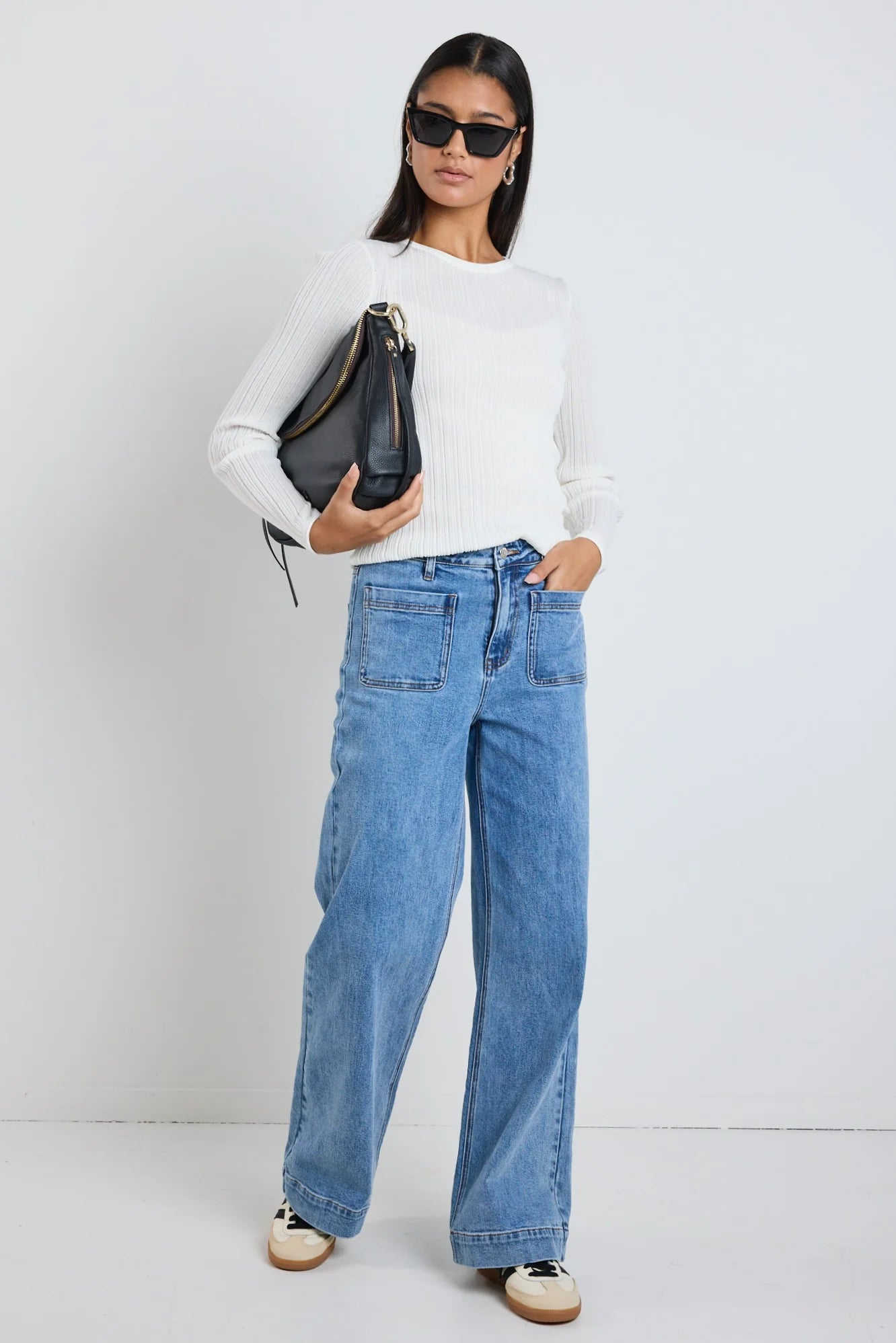 AMONG THE BRAVE Zoey Wide Leg Jean Signature Blue