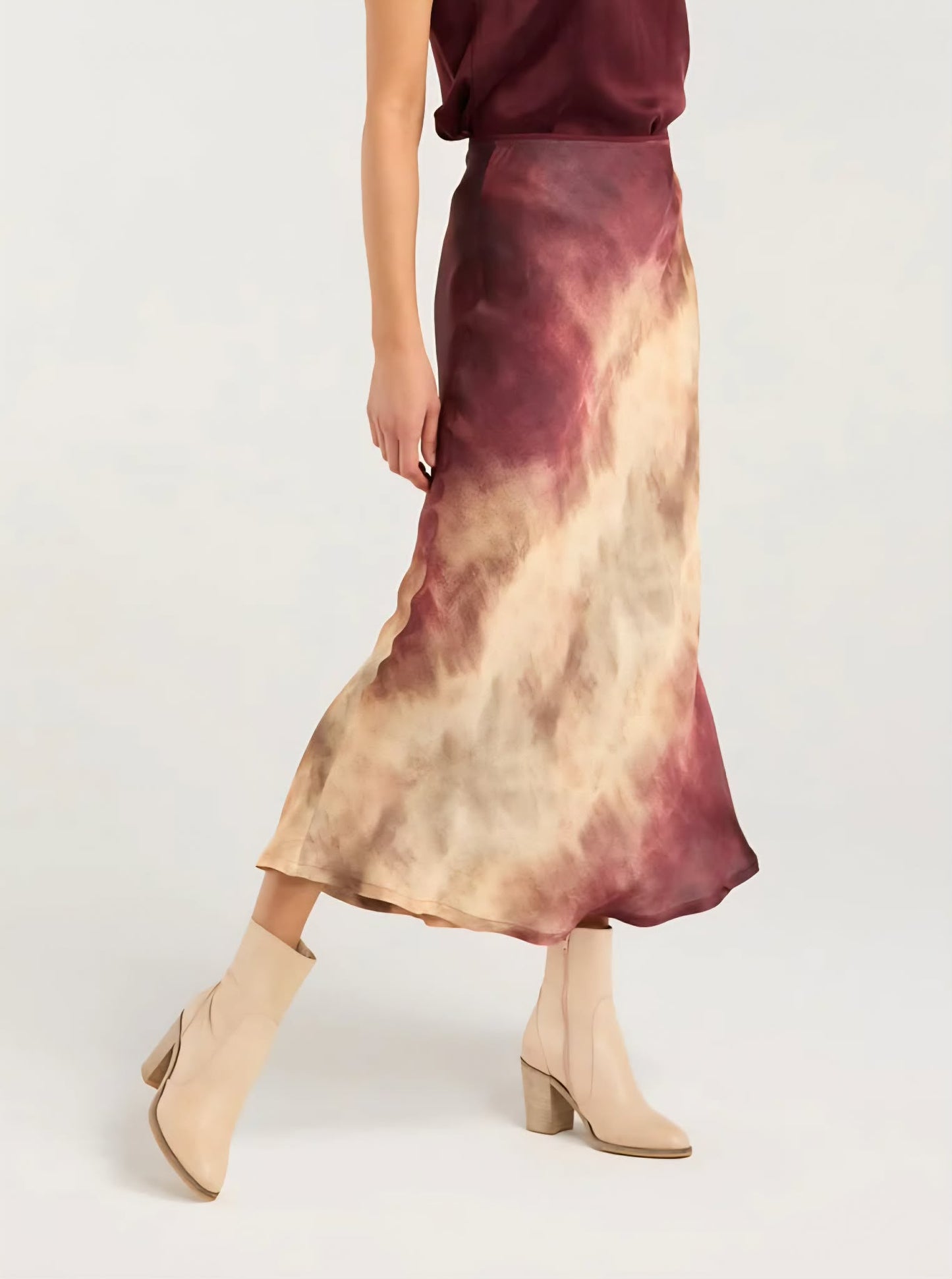 BLACKSTONE Violet Ombre Bias Midi Skirt