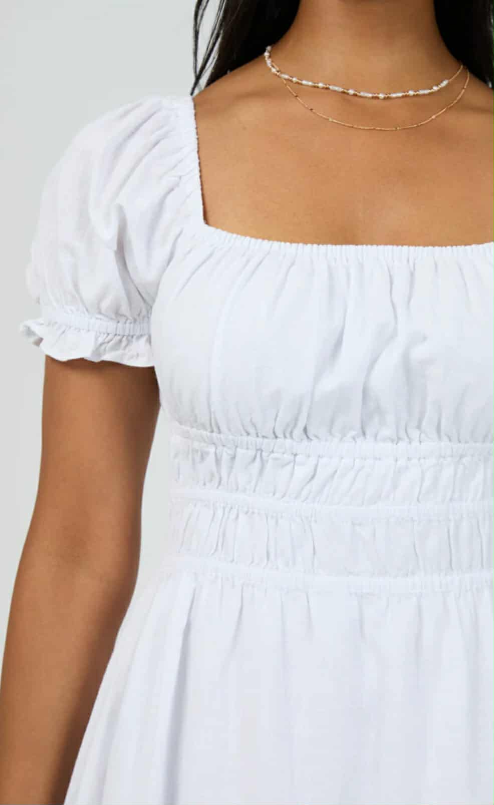 HUFFER Essential Short Sleeve Mini Dress White