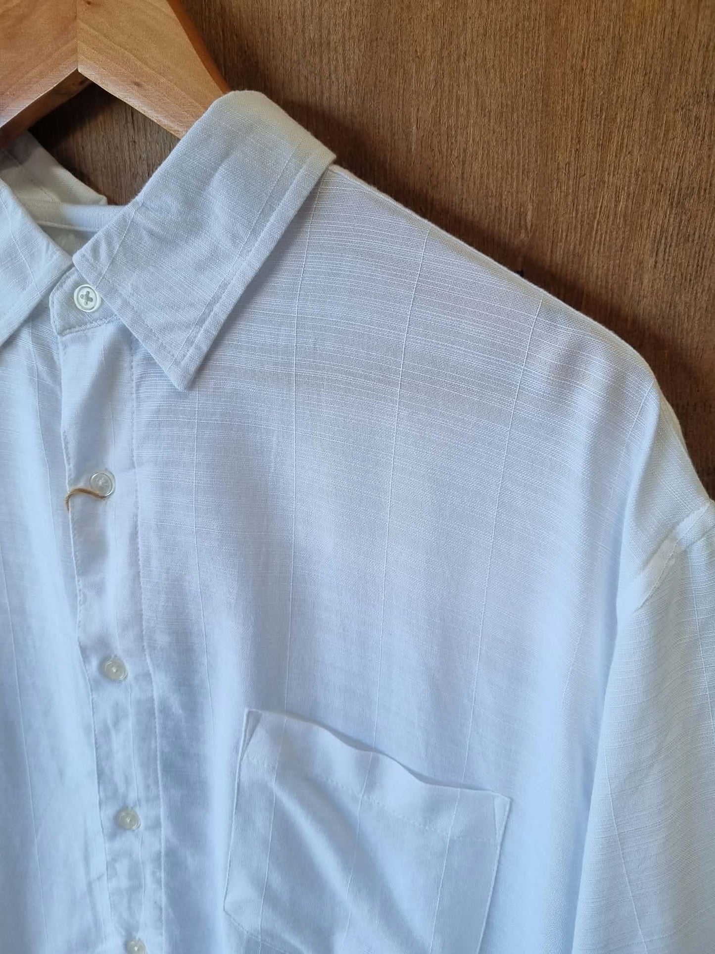 KINGSTON GRANGE White Bamboo Short Sleeve Shirt