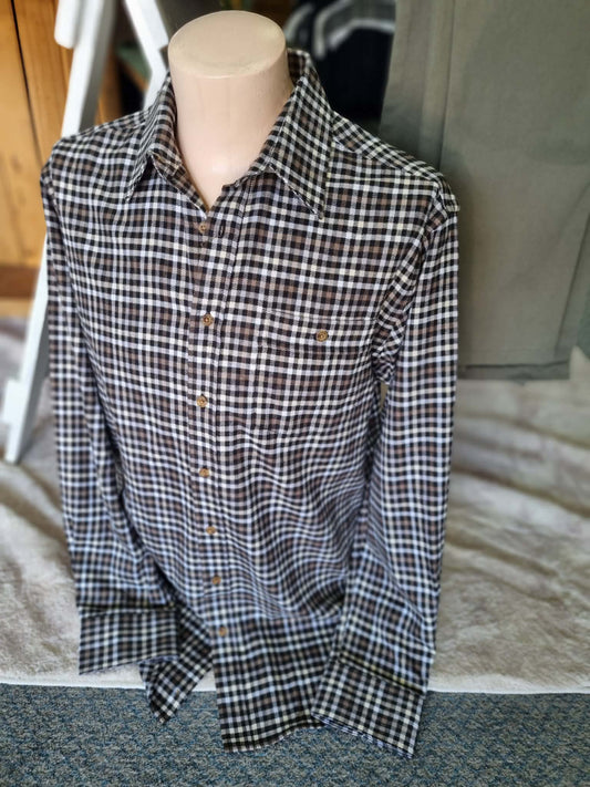 VONELLA Classic Long Sleeve Shirt Black/Brown Check