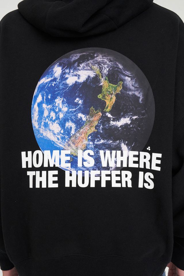 HUFFER Earther Sub Crop Hoodie Black