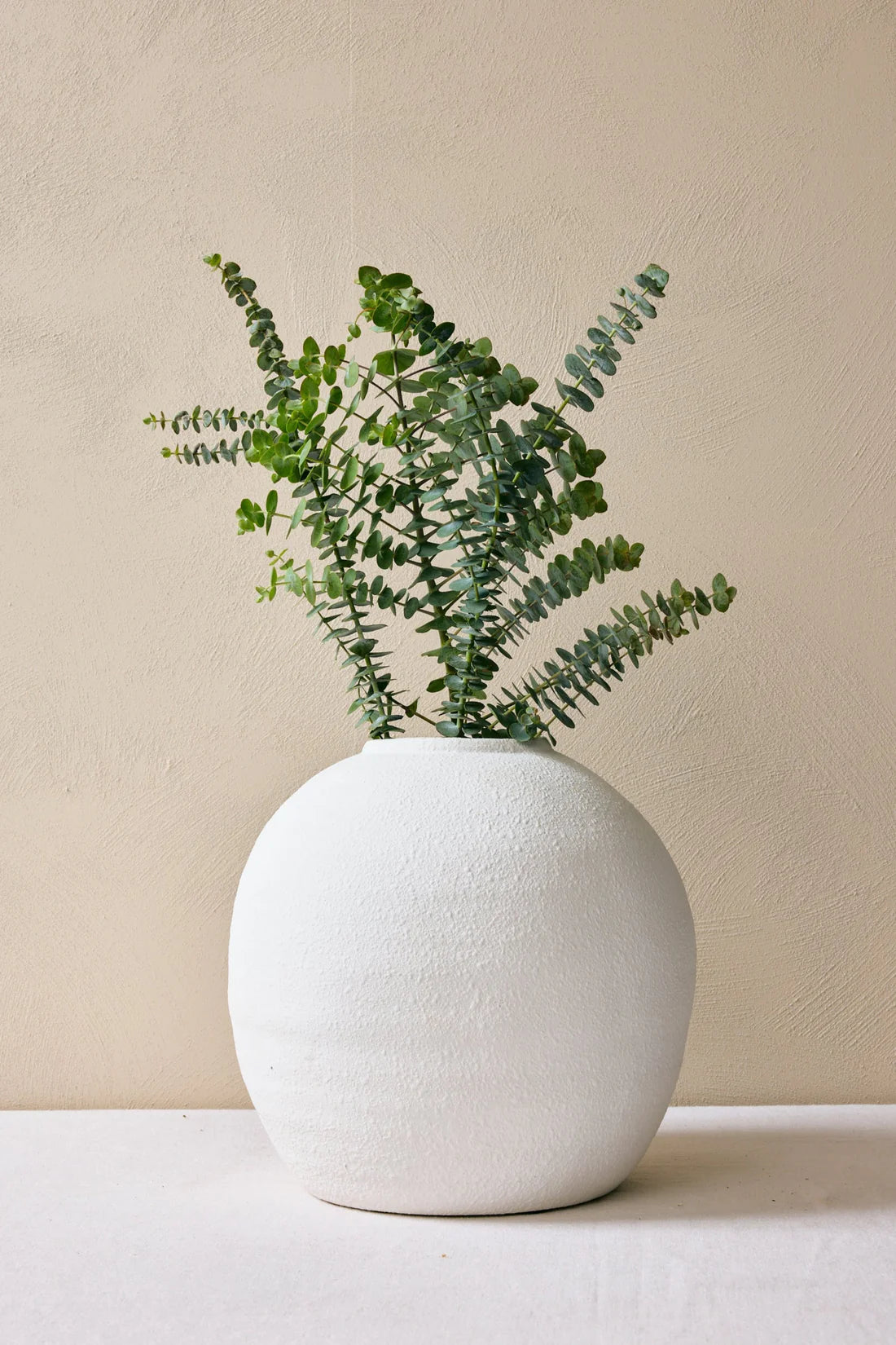 WILLOW+MAE Matte White Textured Round Vase 28cm