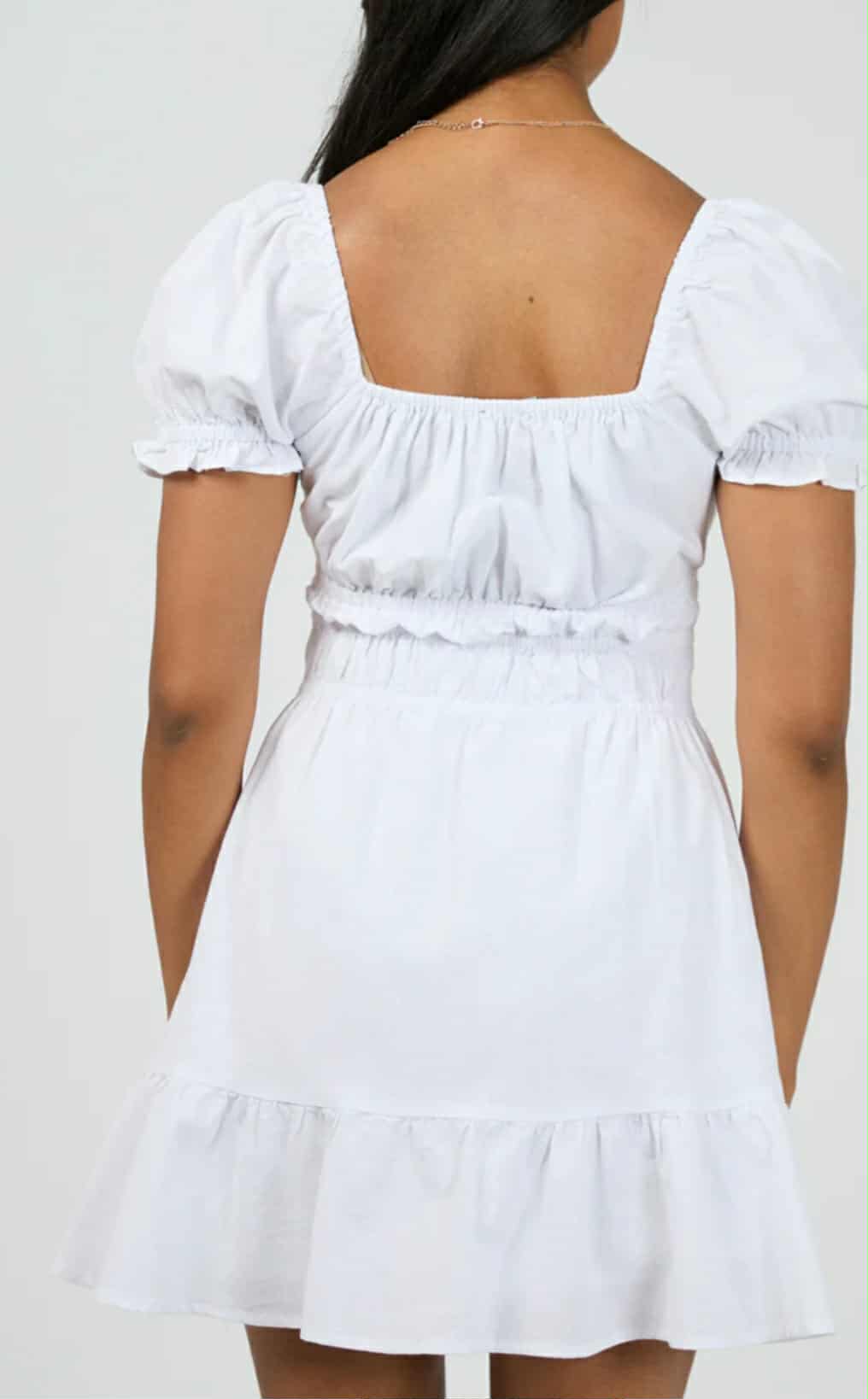 HUFFER Essential Short Sleeve Mini Dress White
