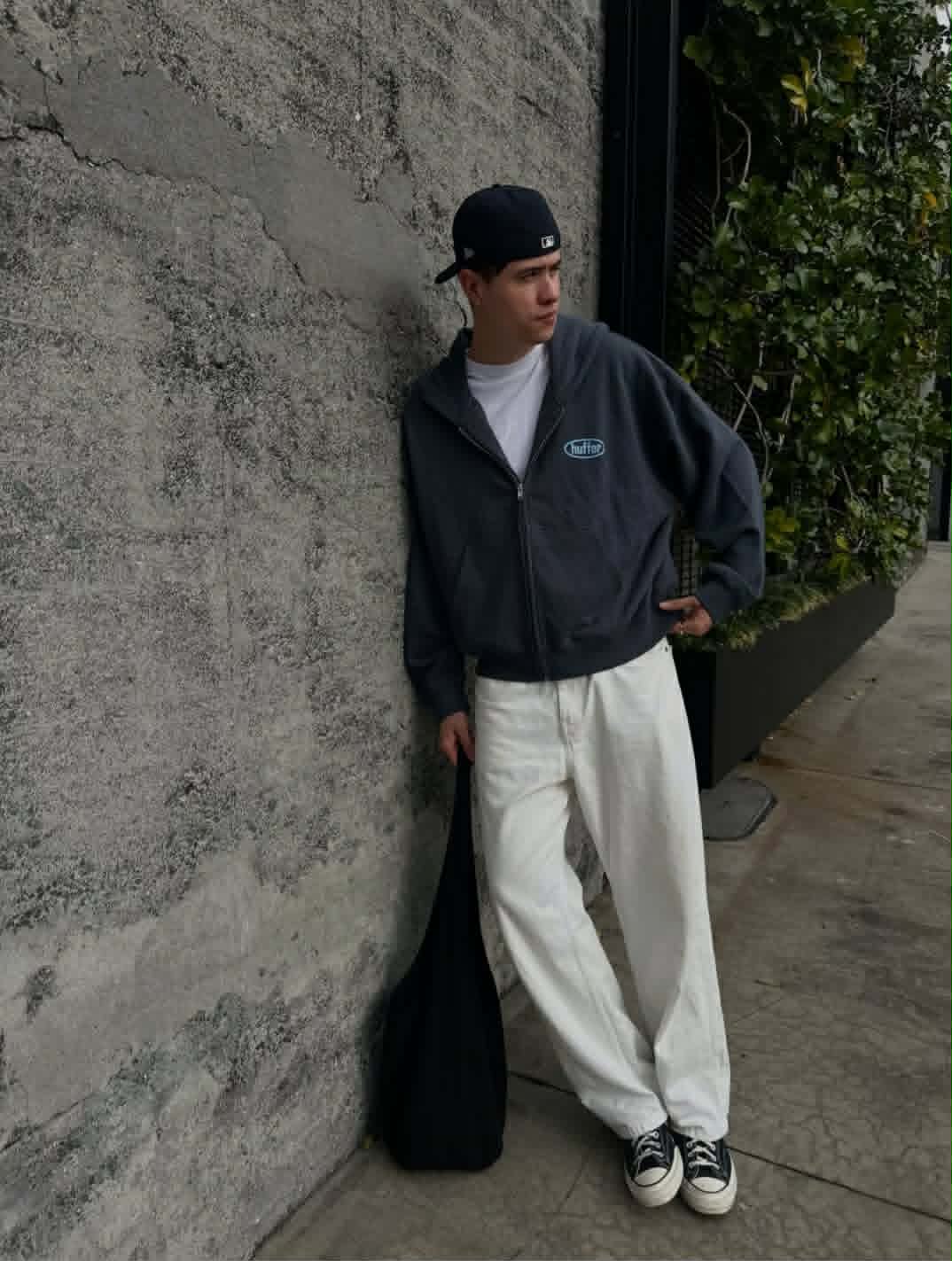 HUFFER Sub Crop ZIp through Hood Asphalt