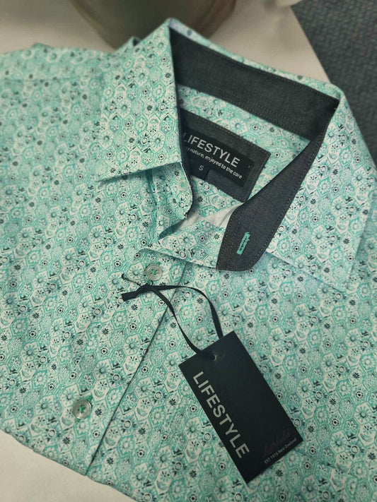 Lifestyle by Lichfield Cotton Short Sleeve Shirt Mint