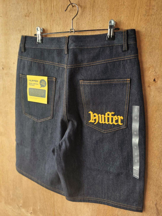 HUFFER Block Embroidered Denim Short