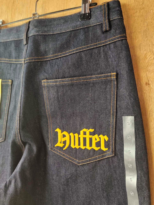 HUFFER Block Embroidered Denim Short