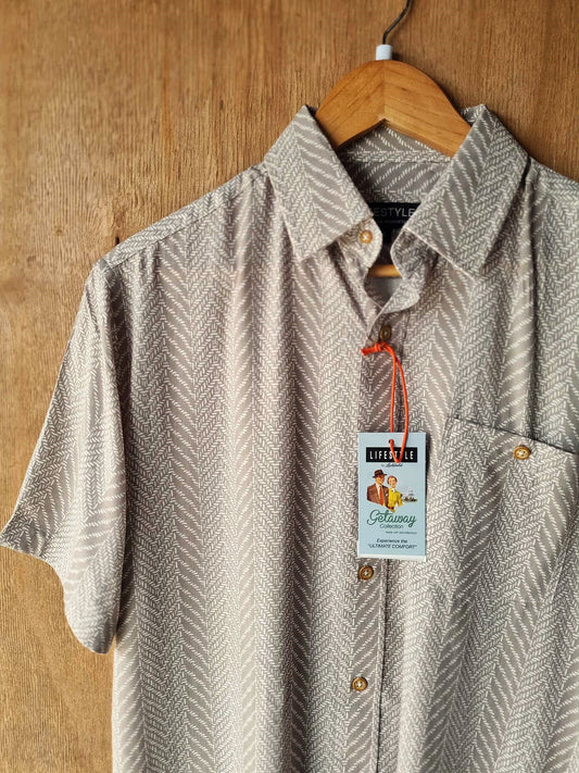 LICHFIELD Lifestyle Getaway Shirt Beige Print