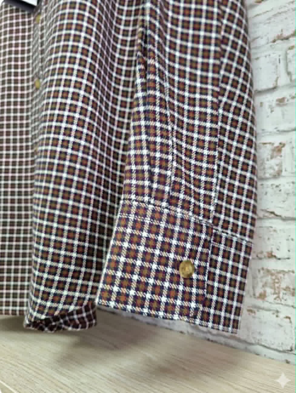 VONELLA Lichfield Long Sleeve Shirt Navy/Maroon Check