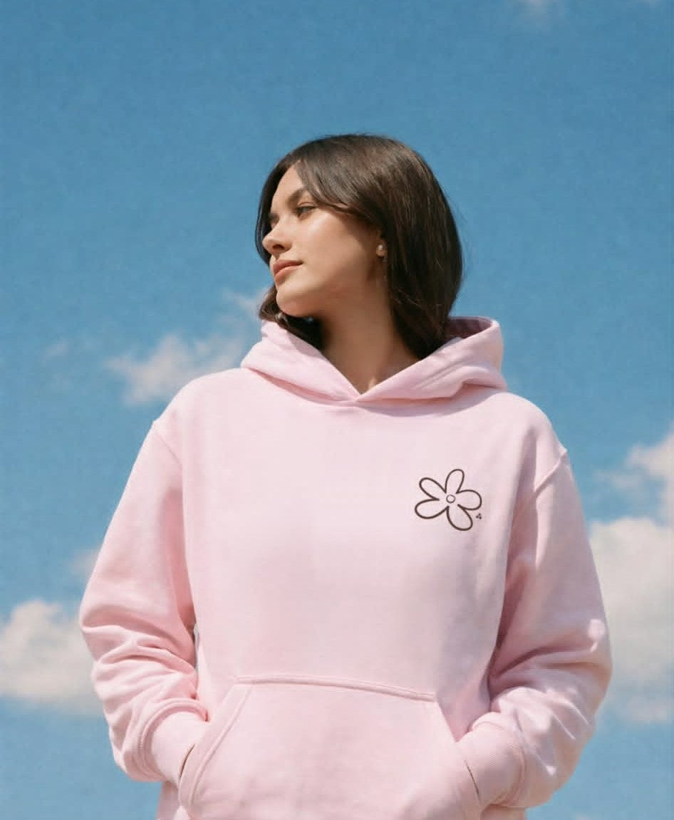 HUFFER Slouch FLower Bomb Hoodie Pink