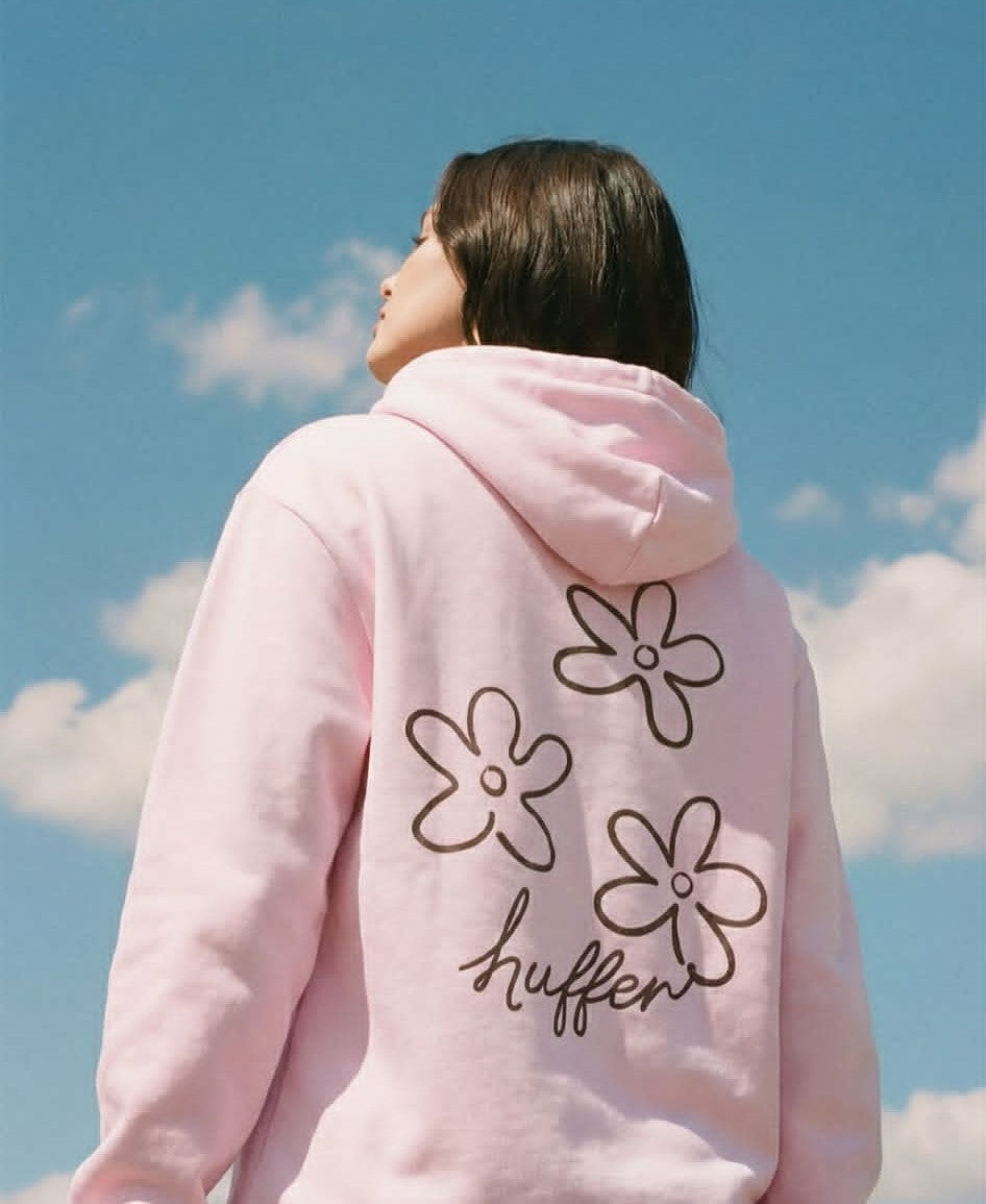 HUFFER Slouch FLower Bomb Hoodie Pink