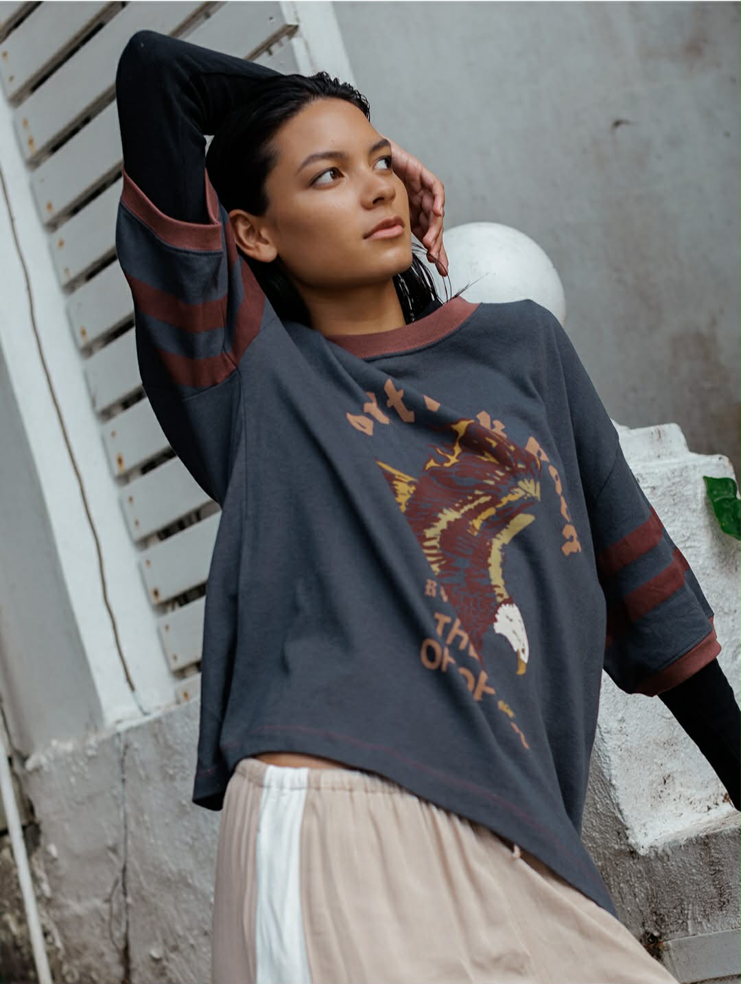 RVCA Toni Ringer Tee Washed Black