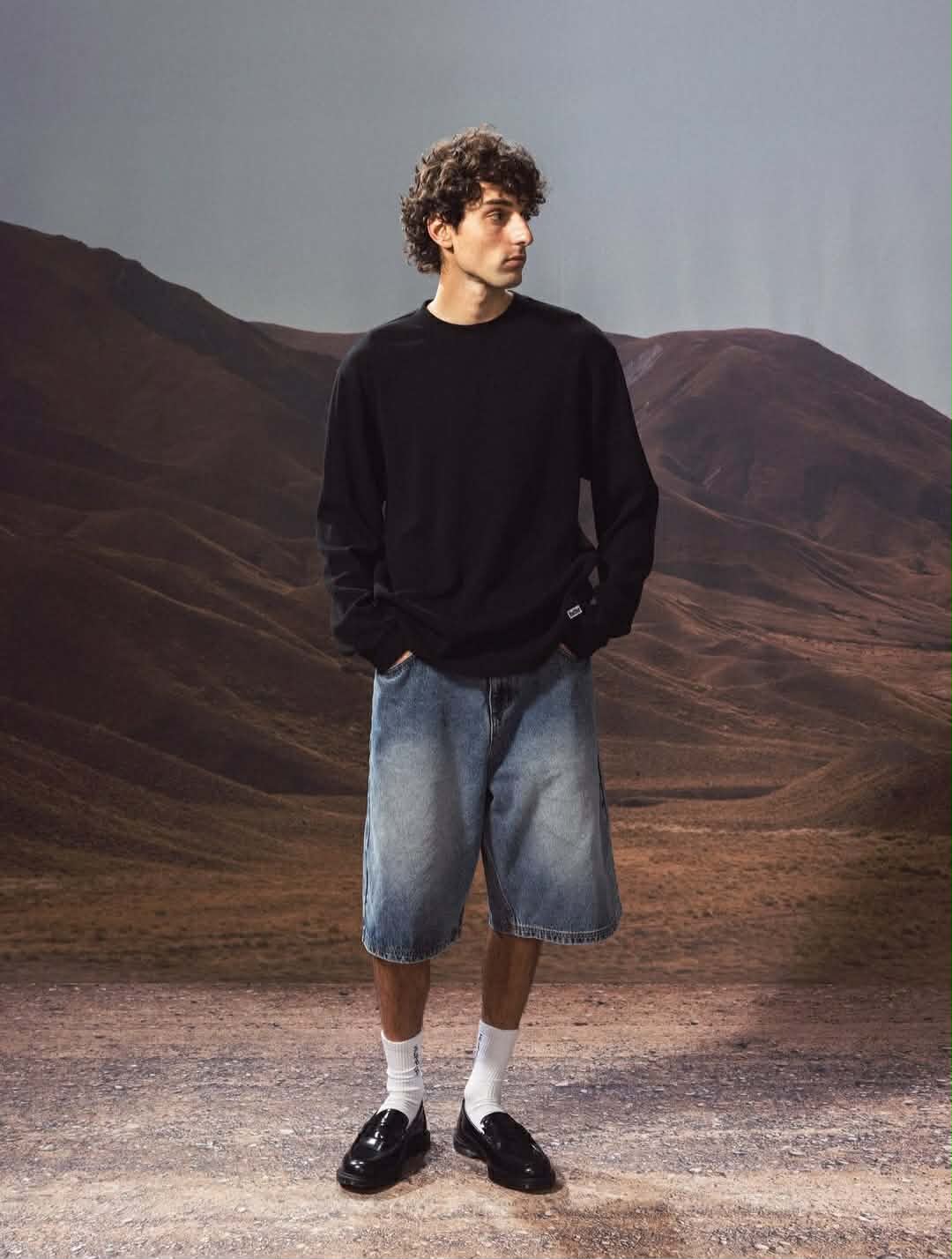 HUFFER X-Tra Baggy Denim Short Stable Wash