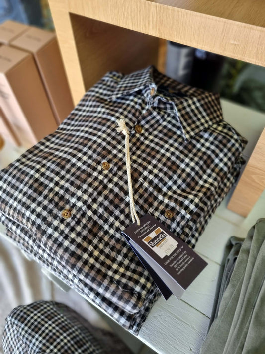 VONELLA Classic Long Sleeve Shirt Black/Brown Check