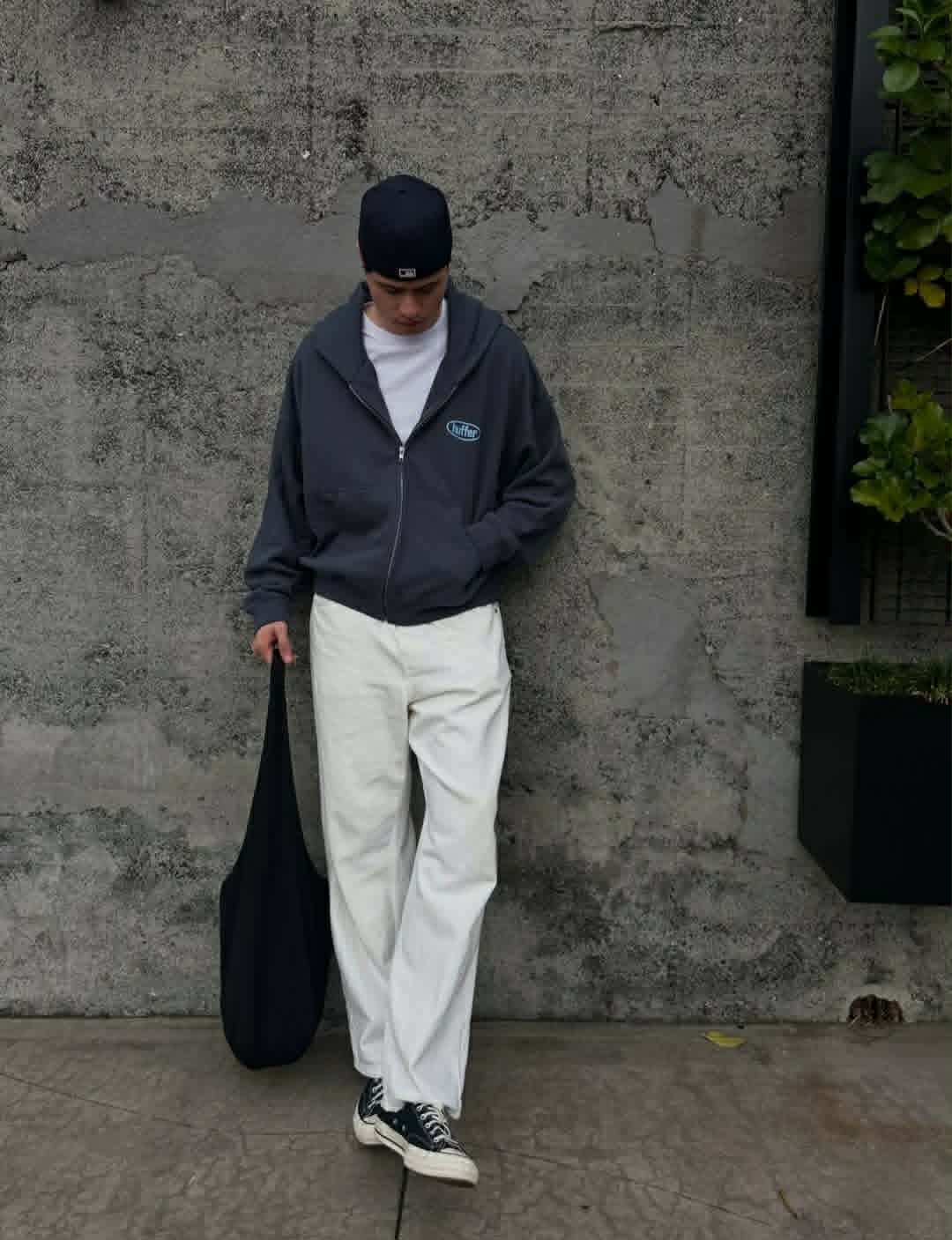 HUFFER Sub Crop ZIp through Hood Asphalt