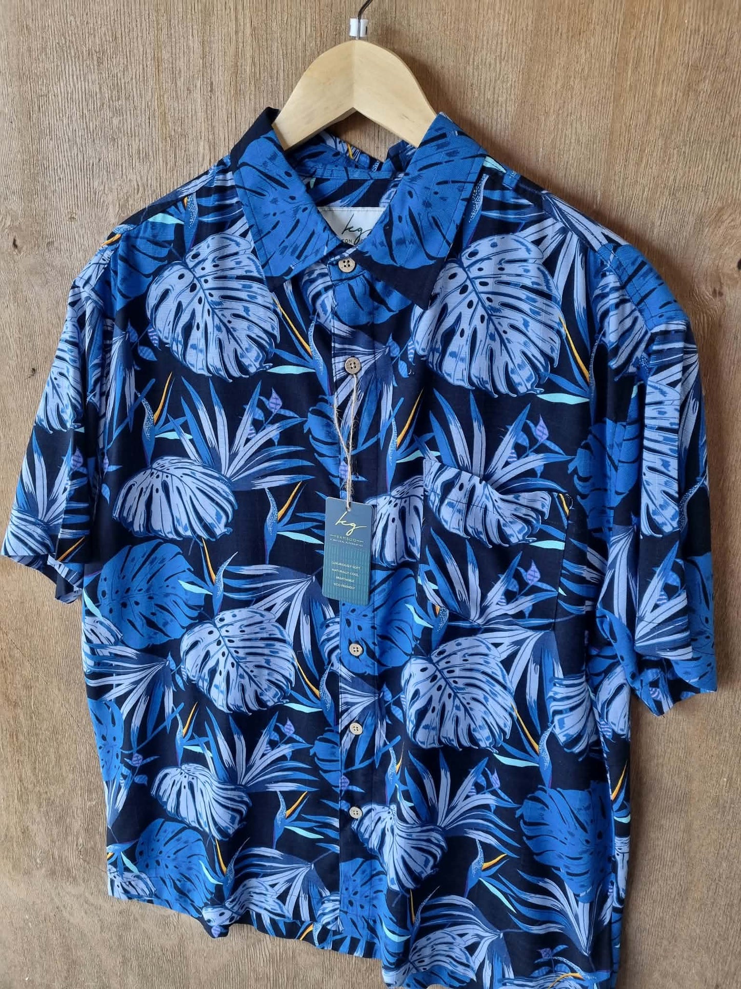 KINGSTON GRANGE Midnight Palms Bamboo Short Sleeve Shirt