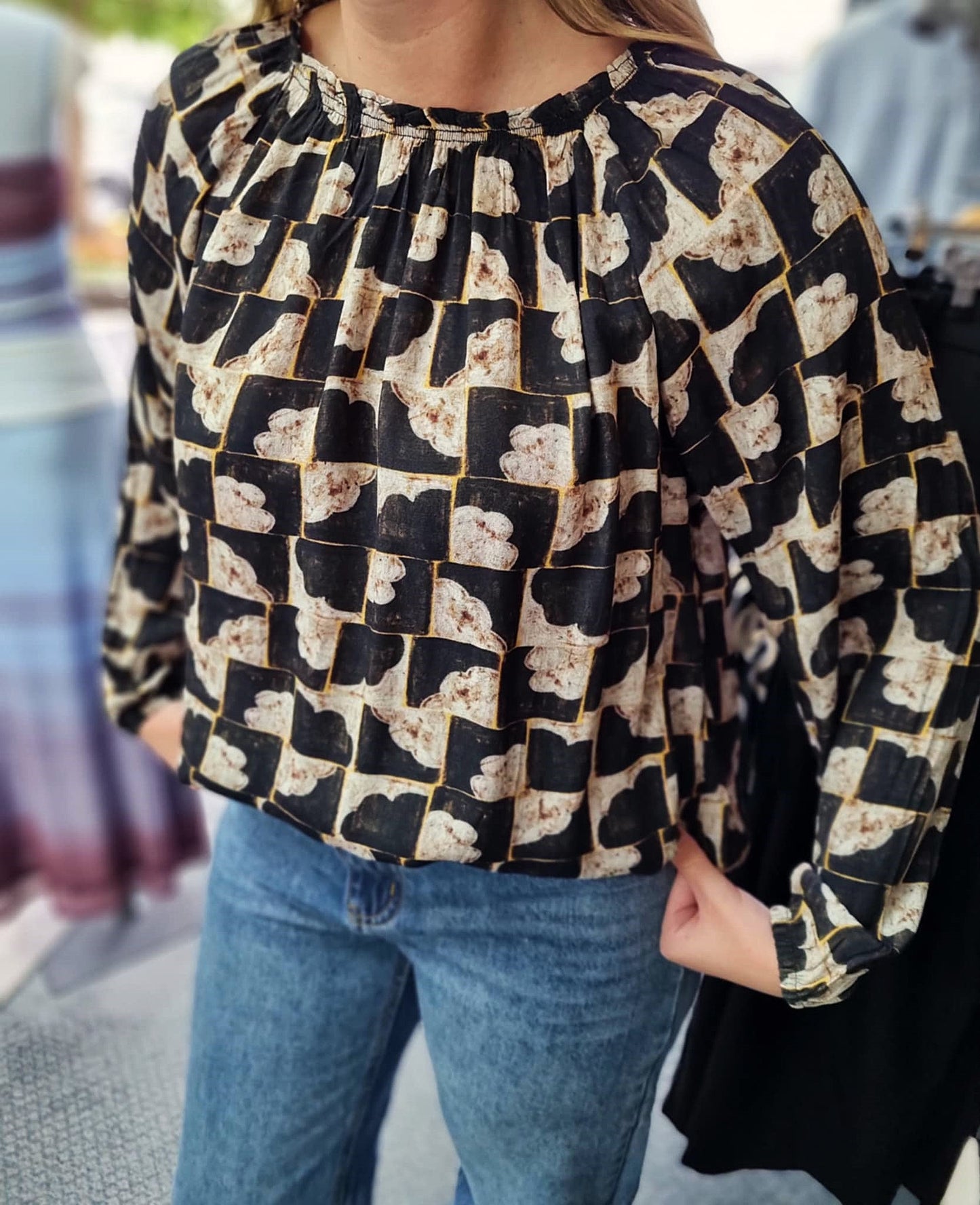 ZAFINA Gloria Top Golden Grid