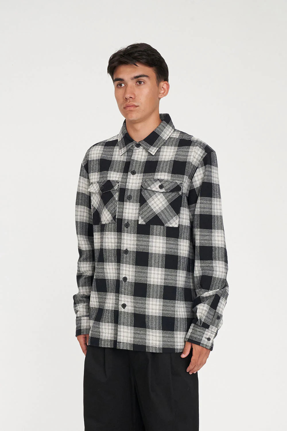 HUFFER 9 to 5 Check Shacket Moonrock check