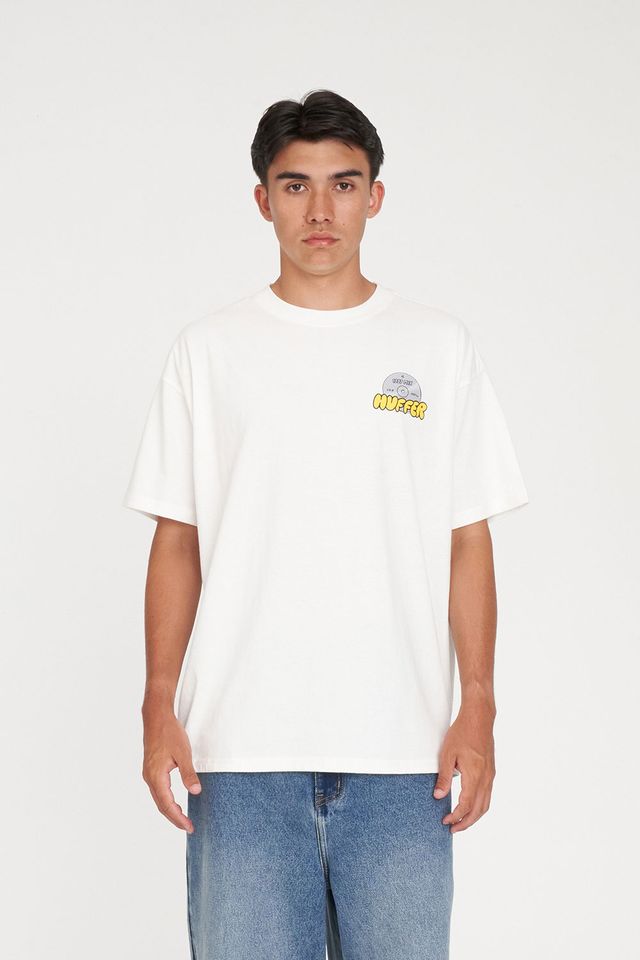 HUFFER 97 Mix Block Tee Chalk