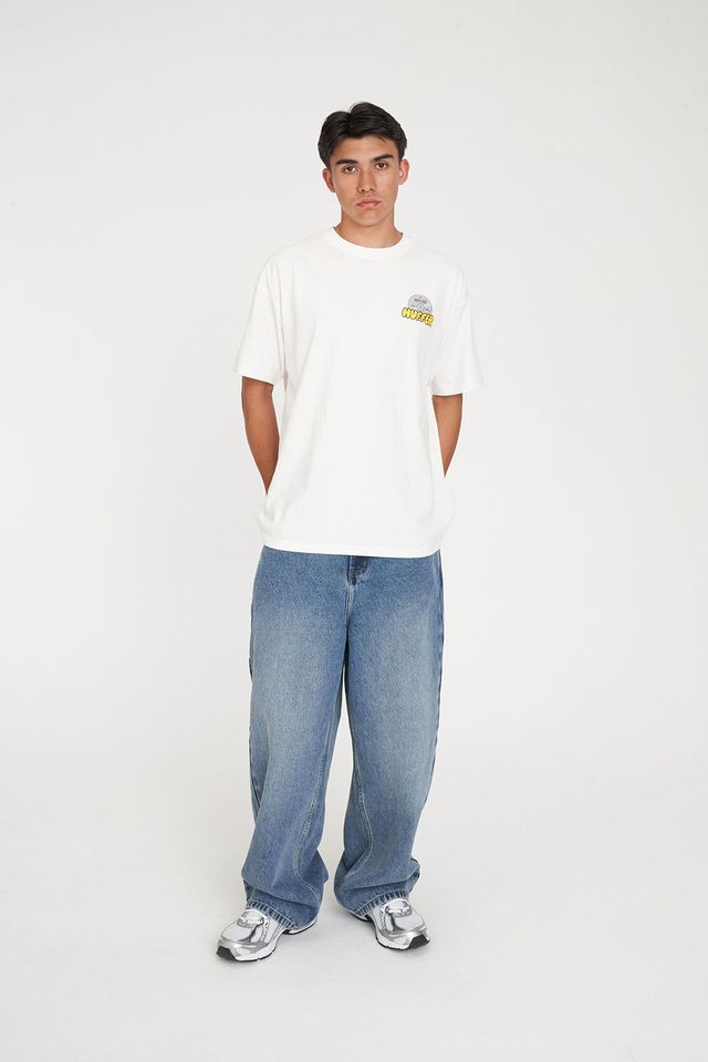 HUFFER 97 Mix Block Tee Chalk