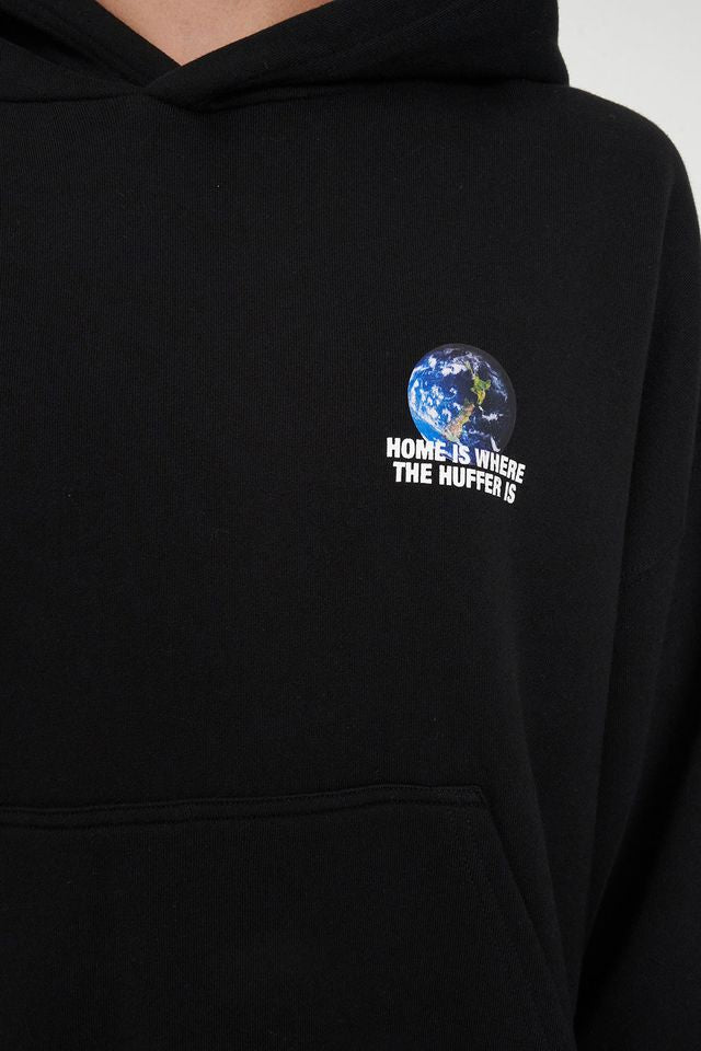 HUFFER Earther Sub Crop Hoodie Black