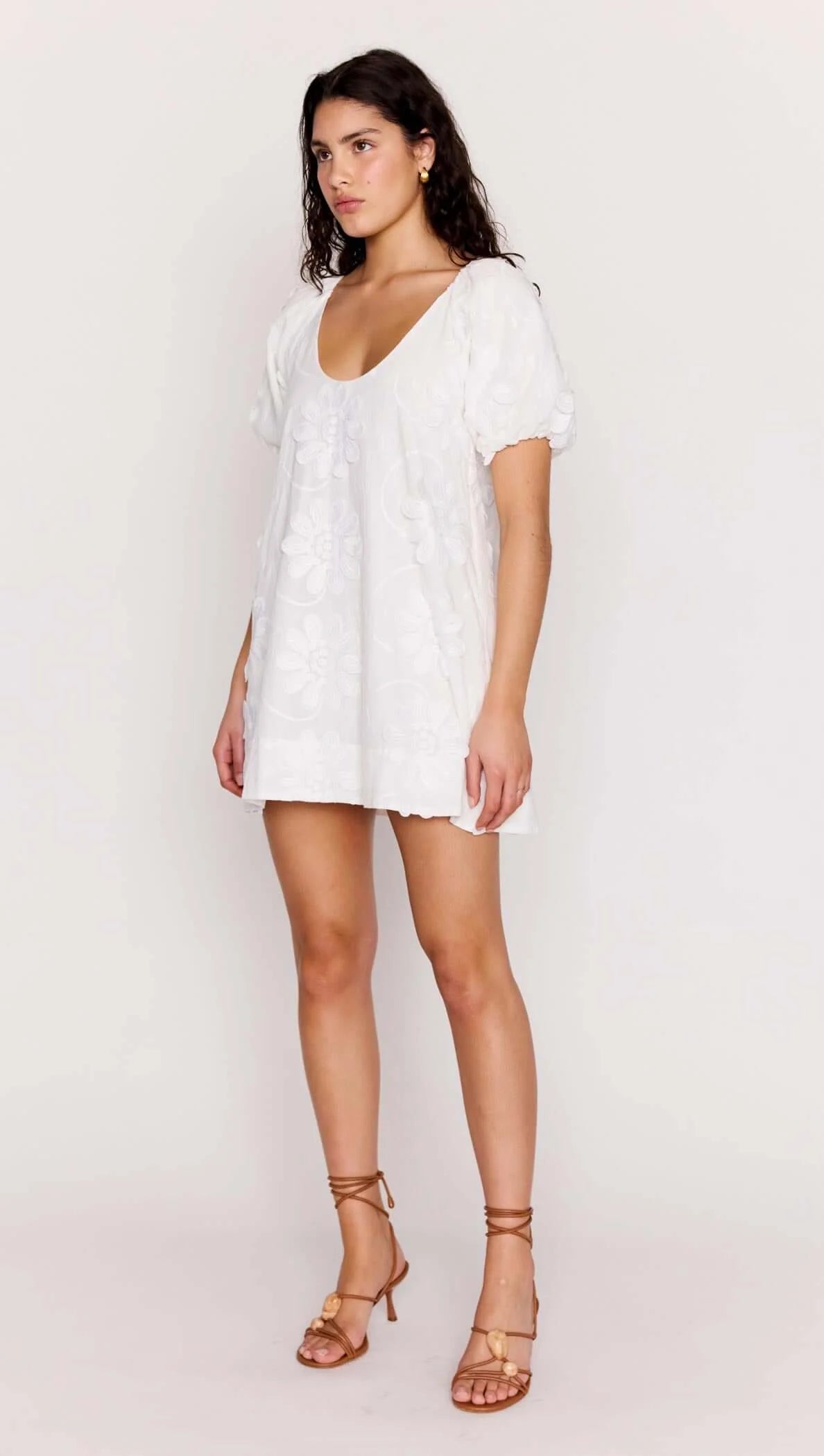 MINK PINK Alessia Smock Mini Dress White