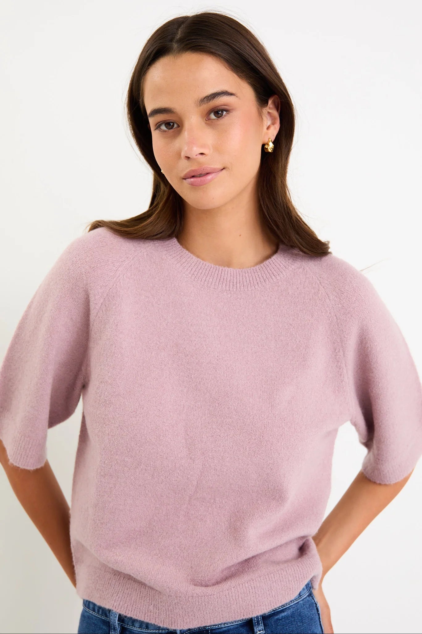 AMONG THE BRAVE Assemble Blush Alpaca Blend Tee