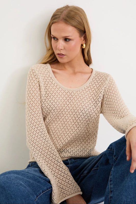 IVY+JACK Aurora String Scoop Neck Knit Top